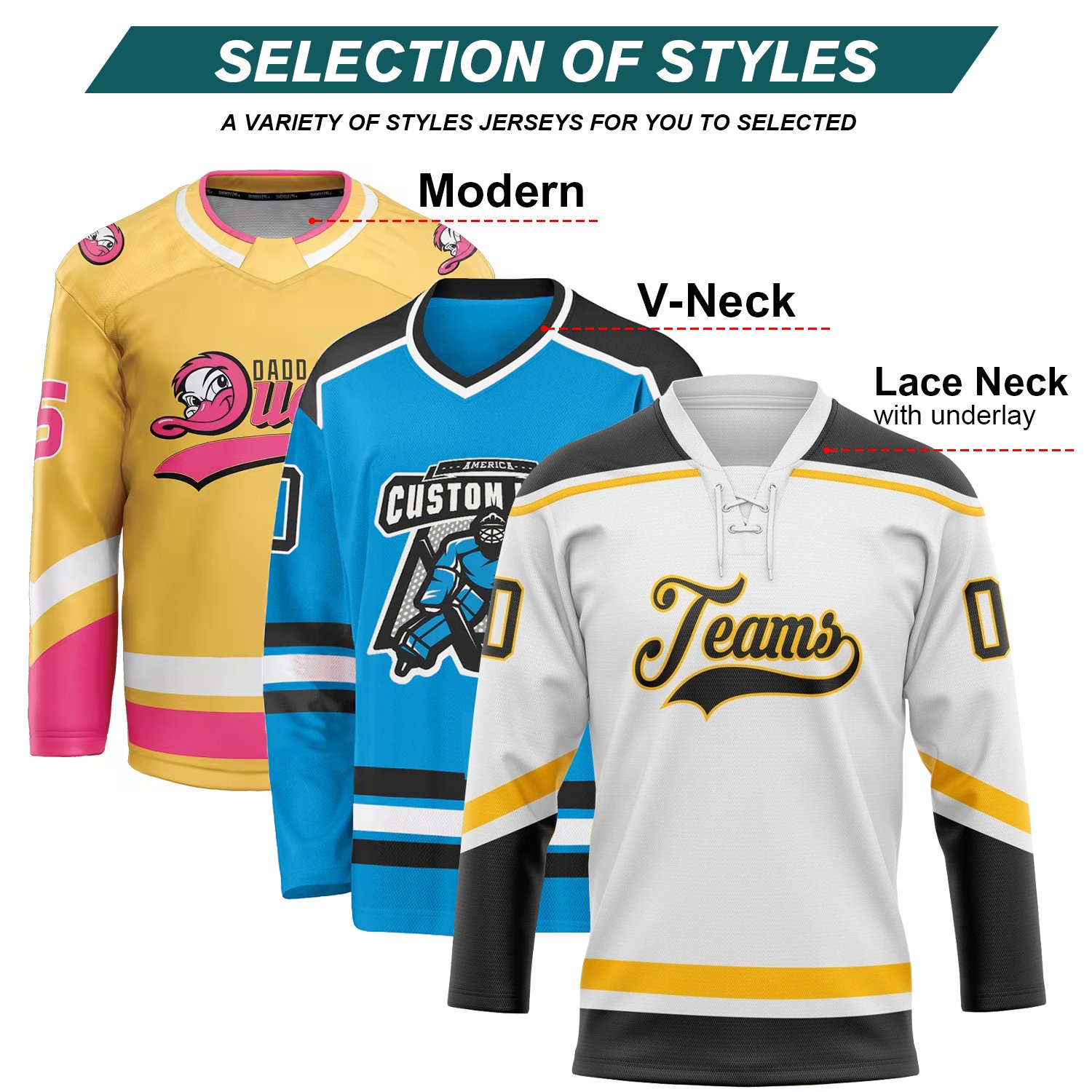 OEM Sublimated Hockey Jerseys Custom Logo Ice Hockey Uniforms Ice Hockey Style Practice Shirts