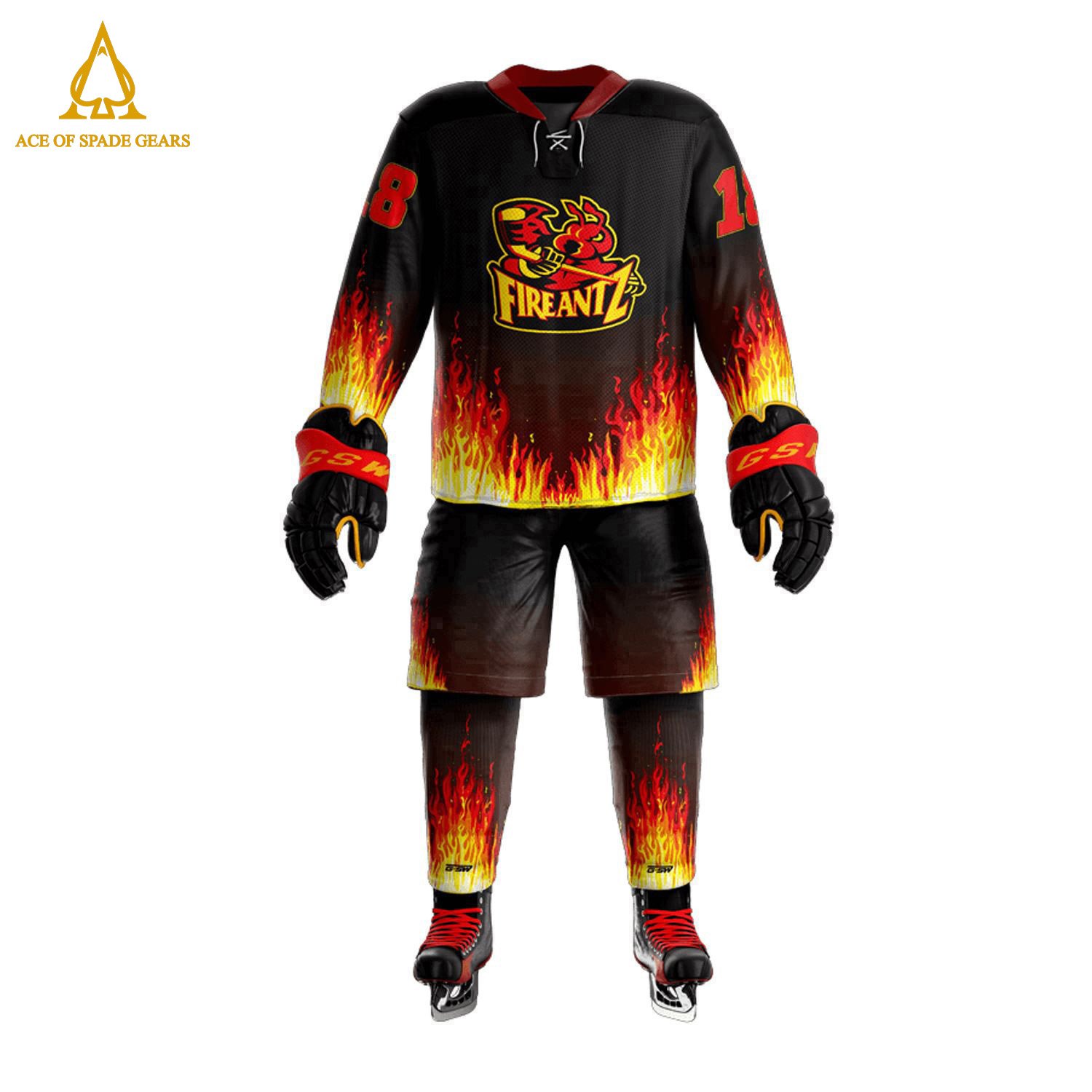 Oem Services Comfortable & Breathable Ice Hockey Uniform Customized Sublimated Ice Hockey Uniforms Sets