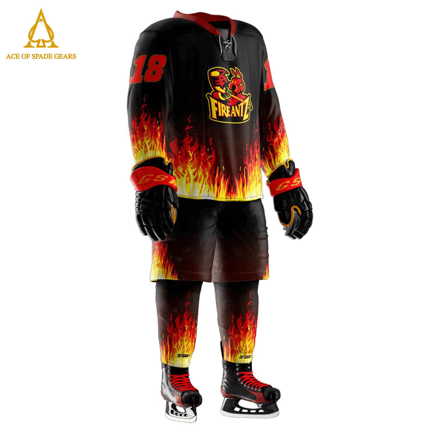 Oem Services Comfortable & Breathable Ice Hockey Uniform Customized Sublimated Ice Hockey Uniforms Sets