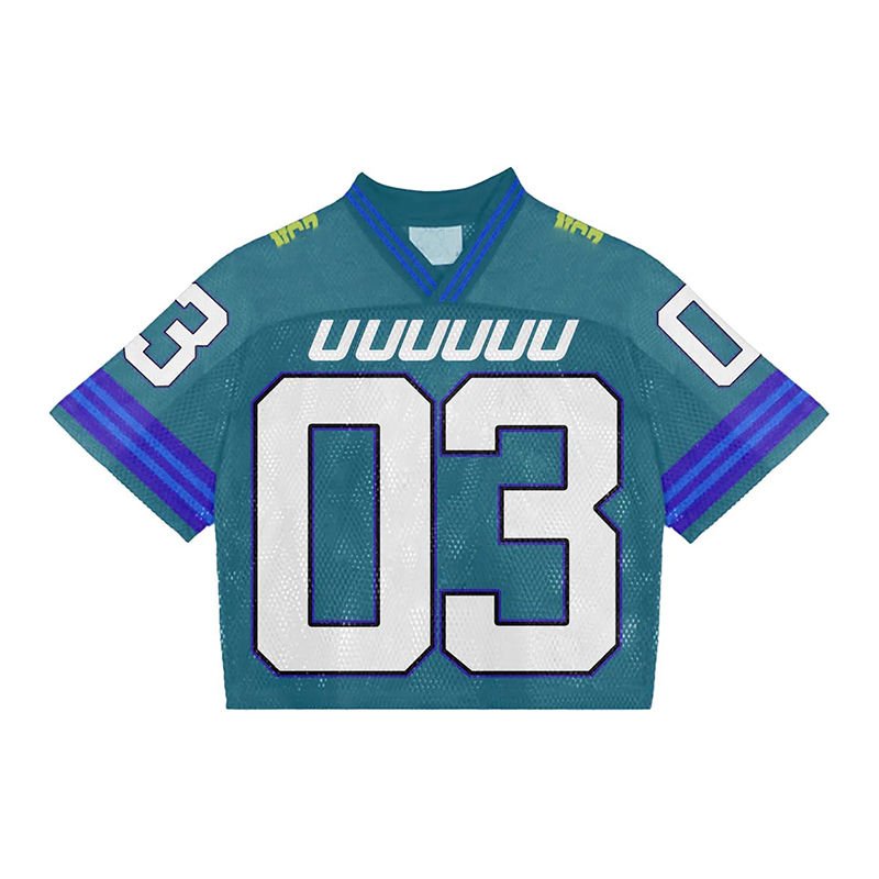 Custom Mesh Oversized Boxy T-shirt Cropped Top Men Vintage Streetwear ice Hockey Football Jerseys T-shirt Men 2024