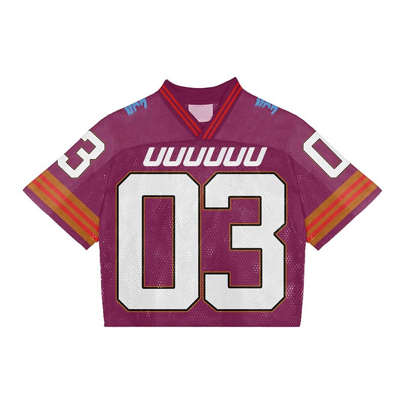 Custom Mesh Oversized Boxy T-shirt Cropped Top Men Vintage Streetwear ice Hockey Football Jerseys T-shirt Men 2024