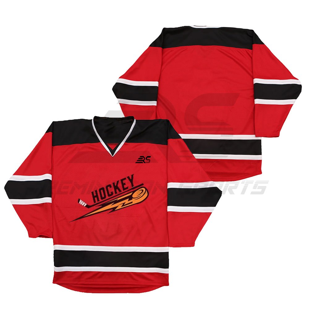 Top quality Customized team name polyester ice hockey jersey sublimation printing ice hockey jersey unisex ice hockey jersey