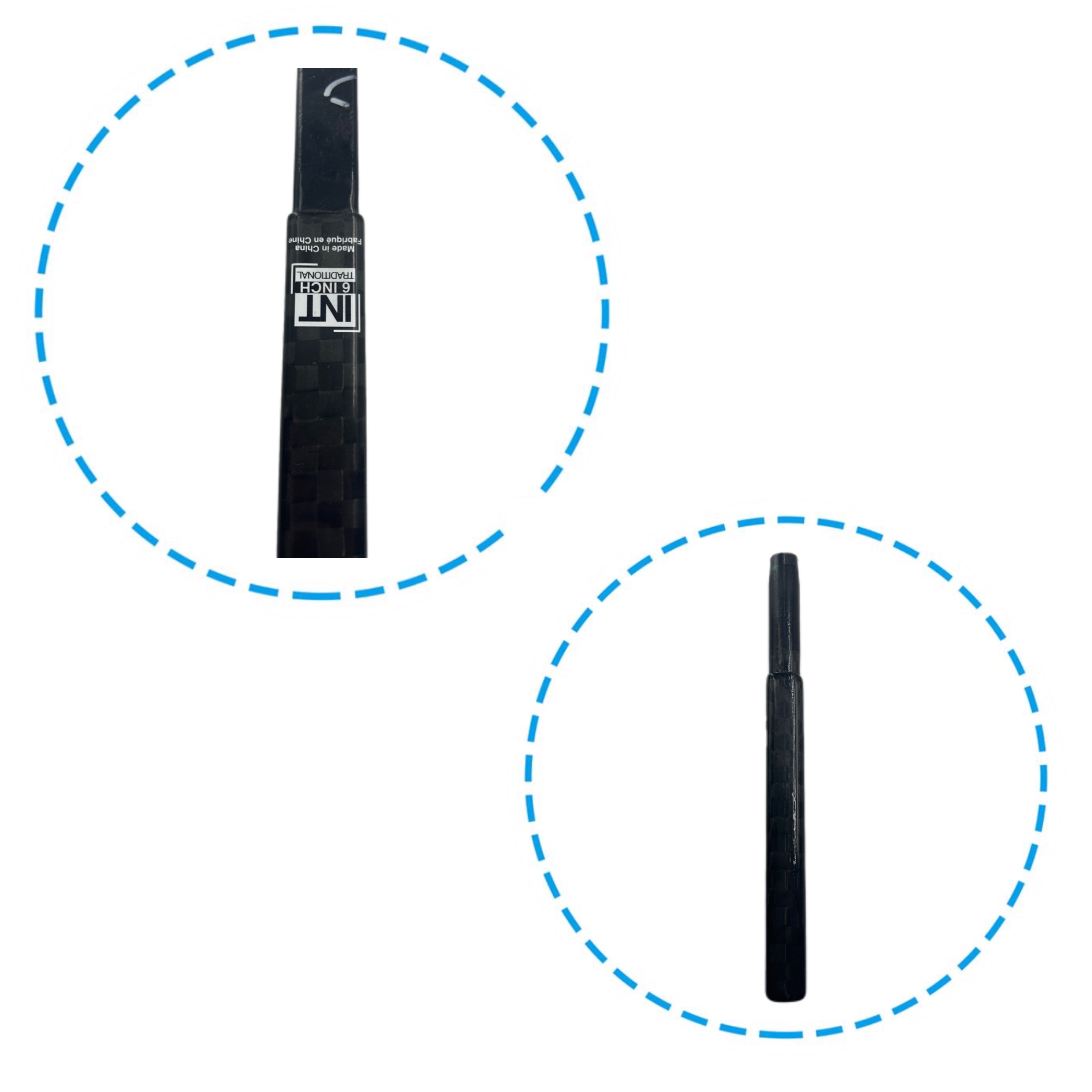 High Quality Ice Hockey Stick Extension Customized Logo Plug 2''-6'' Super Lightweight Carbon Fiber Hockey Stick Extension