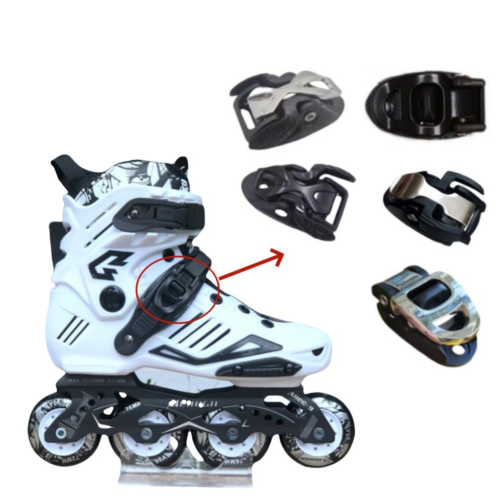 Roller skating shoes, ice skates, ice hockey shoes, buckle straps, fastening straps, fine-tuning straps, spider buttons, buckles