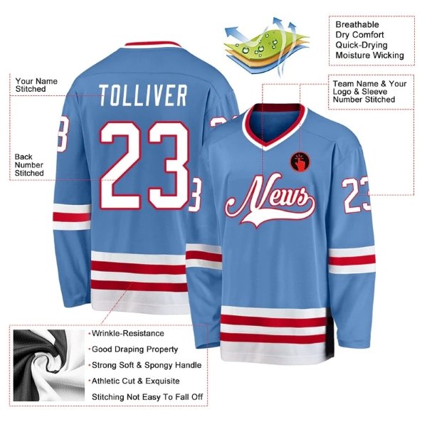 custom club Ice Hockey Jersey Design Wholesale Sublimation Breathable Hockey Uniform top quality mesh long sleeve