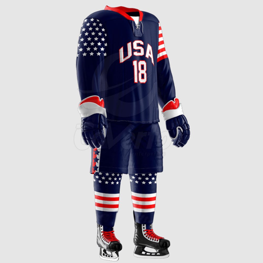 New Design Durable Men's Ice Hockey Jersey Uniform Best Price OEM Team Name Printed Plain Blank Uniform