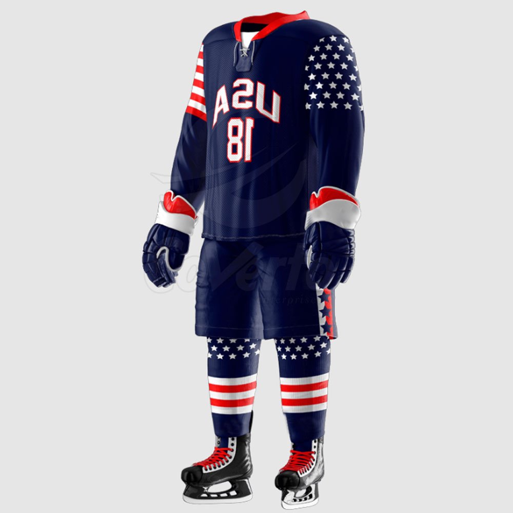 New Design Durable Men's Ice Hockey Jersey Uniform Best Price OEM Team Name Printed Plain Blank Uniform