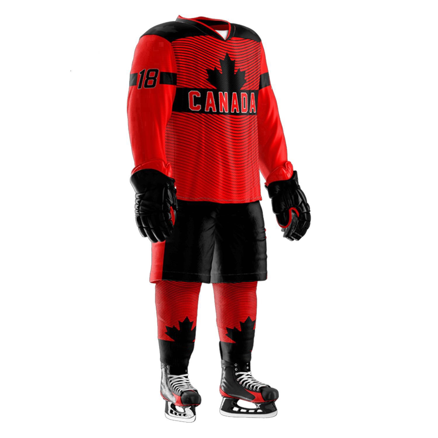 OEM Custom Logo Sublimated Hockey Jerseys Unisex Reversible Ice Hockey Uniforms with Team Name and Custom Fabric
