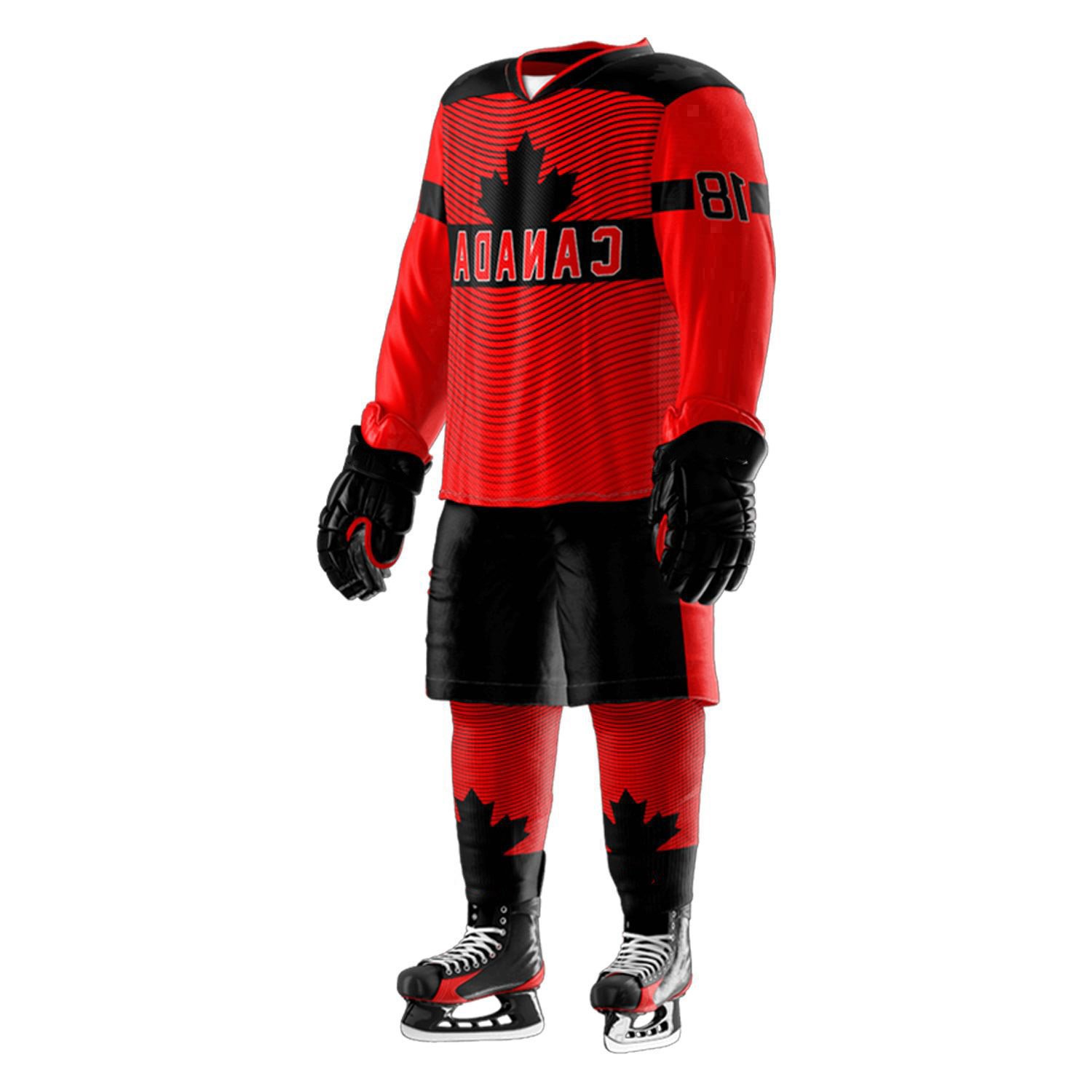 OEM Custom Logo Sublimated Hockey Jerseys Unisex Reversible Ice Hockey Uniforms with Team Name and Custom Fabric