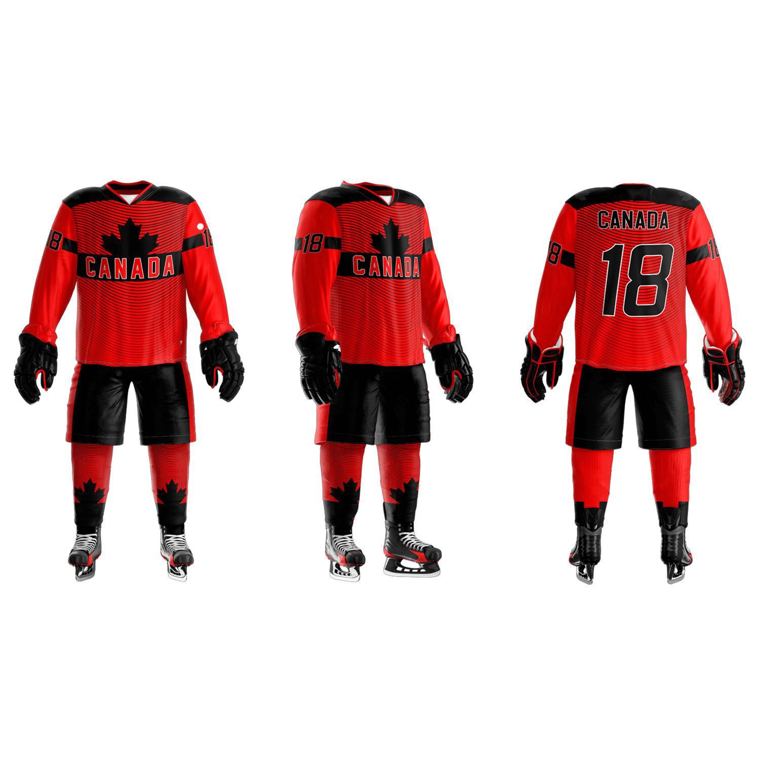 OEM Custom Logo Sublimated Hockey Jerseys Unisex Reversible Ice Hockey Uniforms with Team Name and Custom Fabric