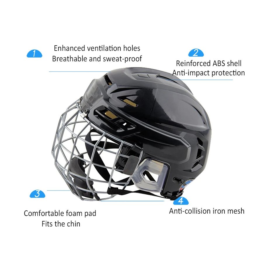 Sports Durable Factory Wholesale Logo Customized Impact Resistant Ice Hockey Equipment Sport Protection Hockey Helmet