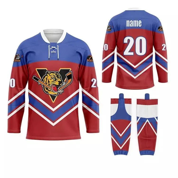 OEM factory team training uniforms kids ice hockey set custom ice hockey jersey and sock