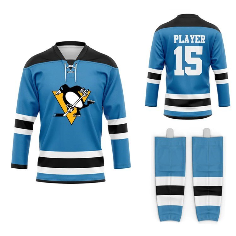 OEM factory team training uniforms kids ice hockey set custom ice hockey jersey and sock