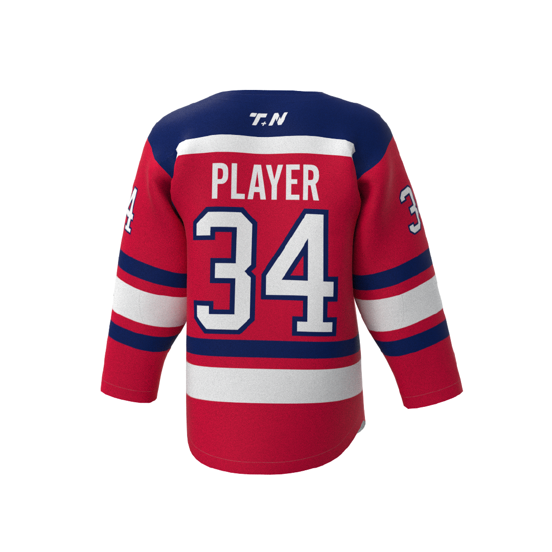 Sublimation Hockey Jerseys and Hockey Socks With Custom Twill / Embroidery patch Names
