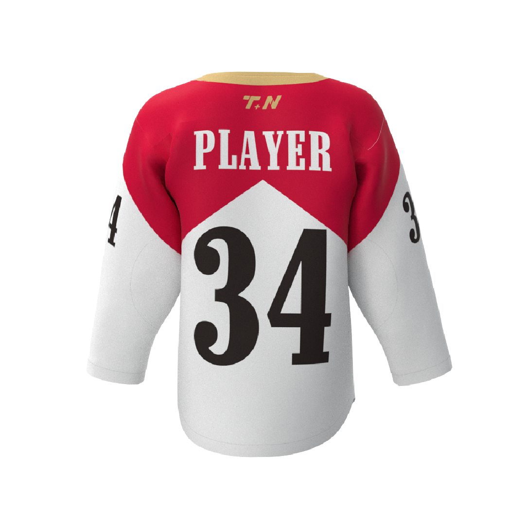 Sublimation Hockey Jerseys and Hockey Socks With Custom Twill / Embroidery patch Names