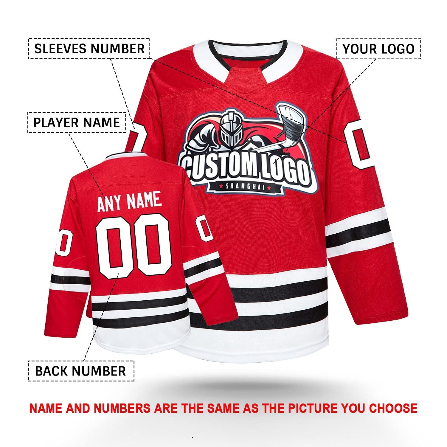 Hot Selling Ice Hockey Jersey Embroidery Mens Cheap Ice Hockey Uniform Long Sleeve Sublimated Hockey Wear