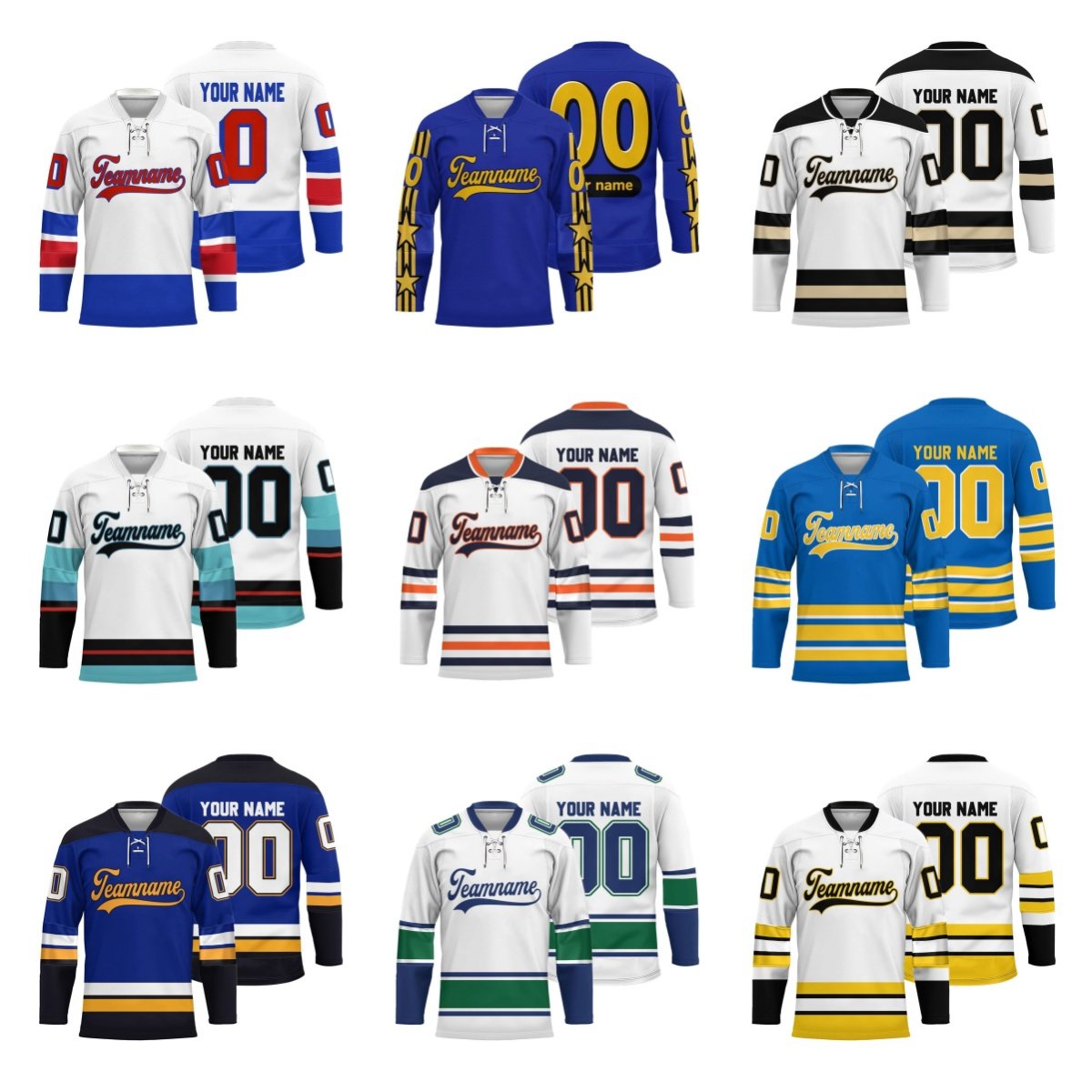 Brand New Ice Hockey Jersey Embroidery Custom Design Team Ice Hockey Wear Uniform