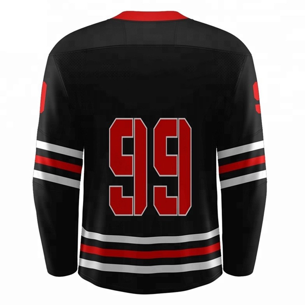 High quality quick dry long sleeve hockey training jersey lace neck ice hockey jersey sublimation fabric roll