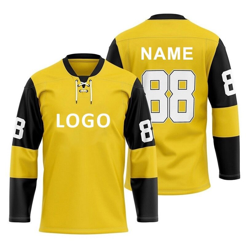 Custom Unicorn Goalie With Hood New York Blues Sweater Team Set Half And Half Wear Sublimation Ice Hockey Uniforms Jerseys