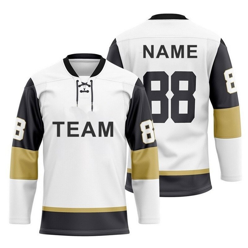 Custom Unicorn Goalie With Hood New York Blues Sweater Team Set Half And Half Wear Sublimation Ice Hockey Uniforms Jerseys