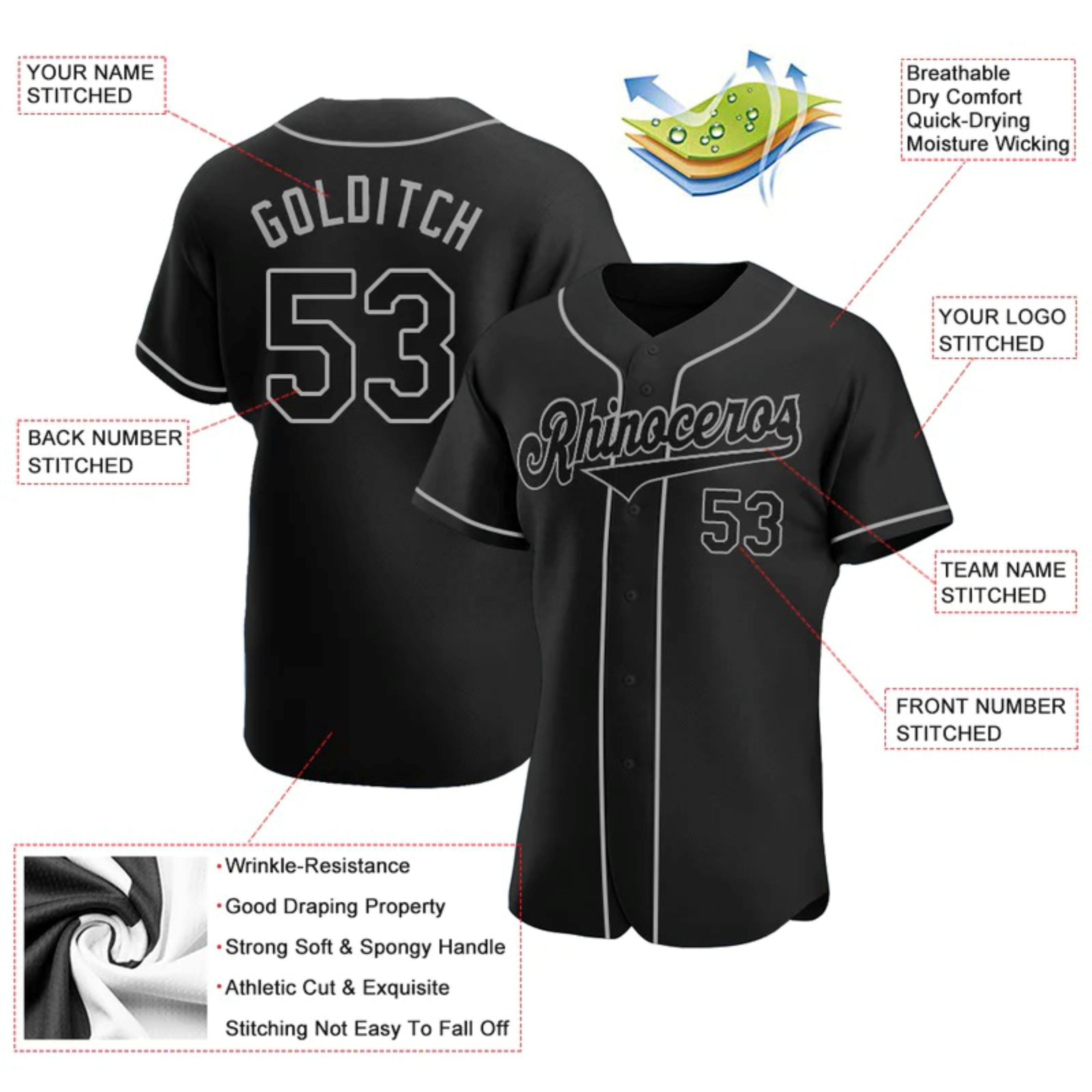 Wholesale 100%Polyester Sublimation Durable Baseball Jersey High Quality Fabric Perfect for Team Sports Fans and Casual Outfits