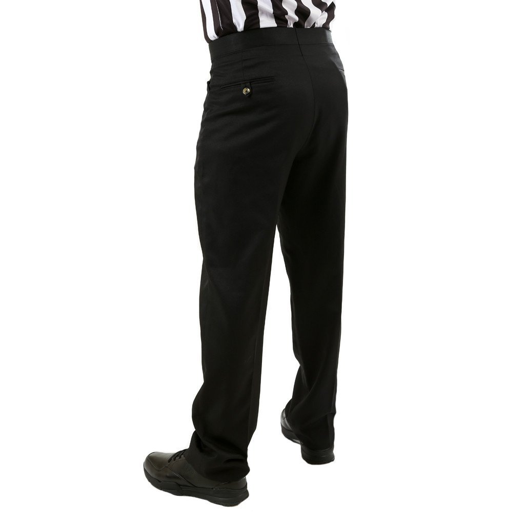 Men's Basketball Flat Front Pants with Belt Loops Black Football Referee Pants Sports Volleyball Baseball Ice Hockey Refere Pant