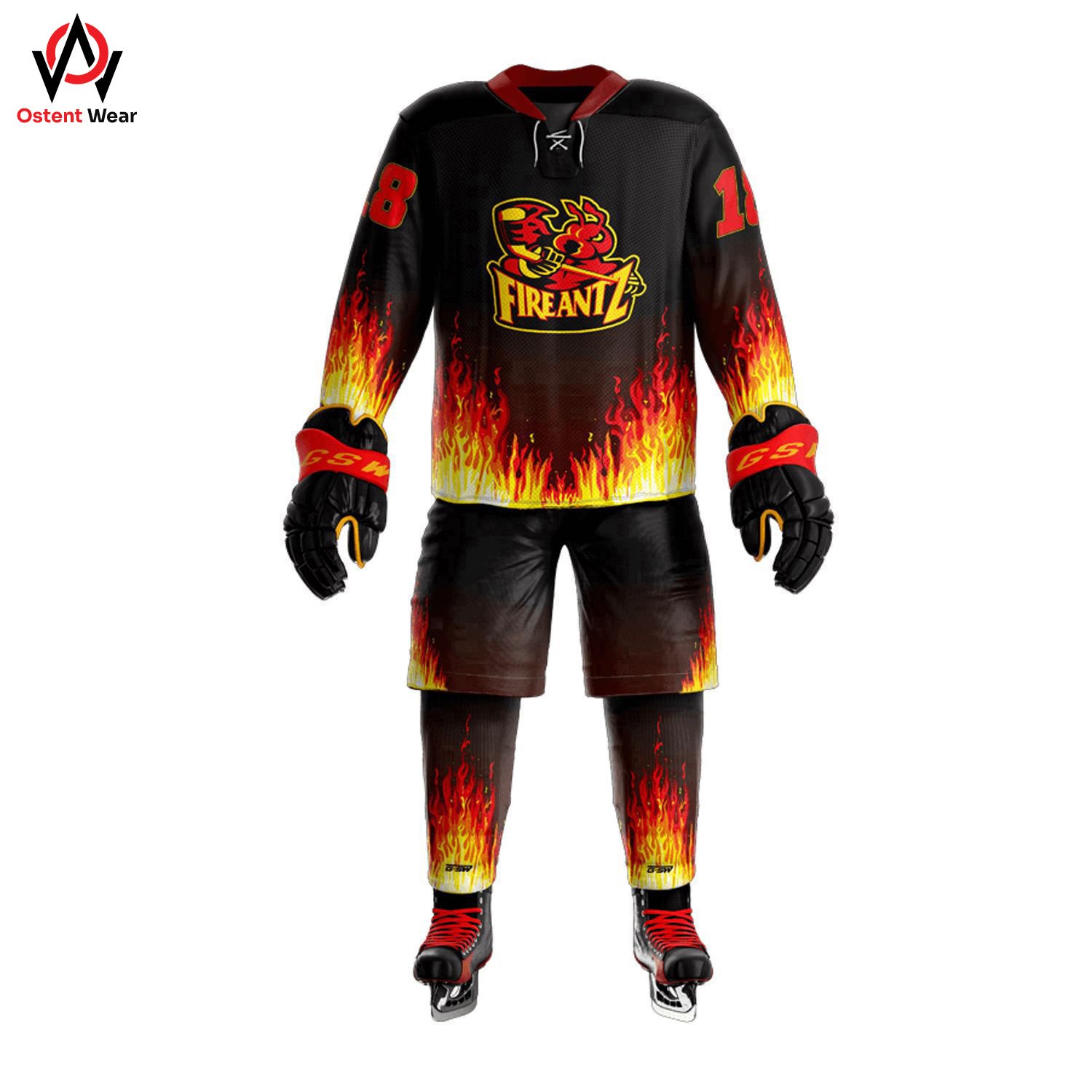 New Arrival Quick Dry Breathable Ice Hockey Uniform Custom Team Name Printing Low MOQ Ice Hockey Outfit