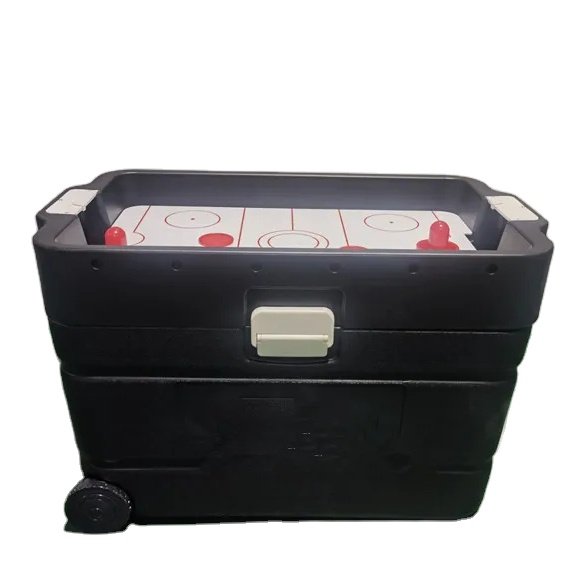 Air Hockey Game Table Cooler Box With Mini Ice Hockey Game On Top