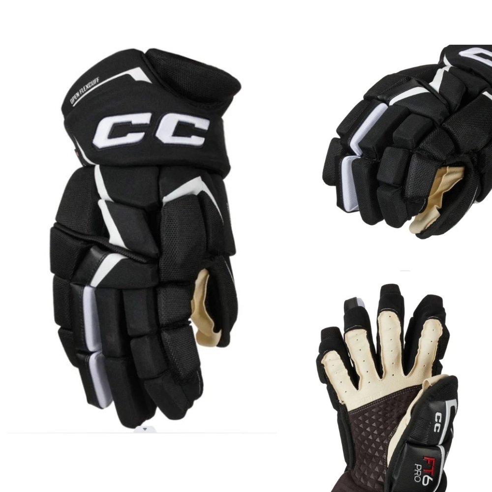 JETSPEED FT6 pro BLACK WHITE ice hockey glove KIDS SENIOR 1213 14ICNH