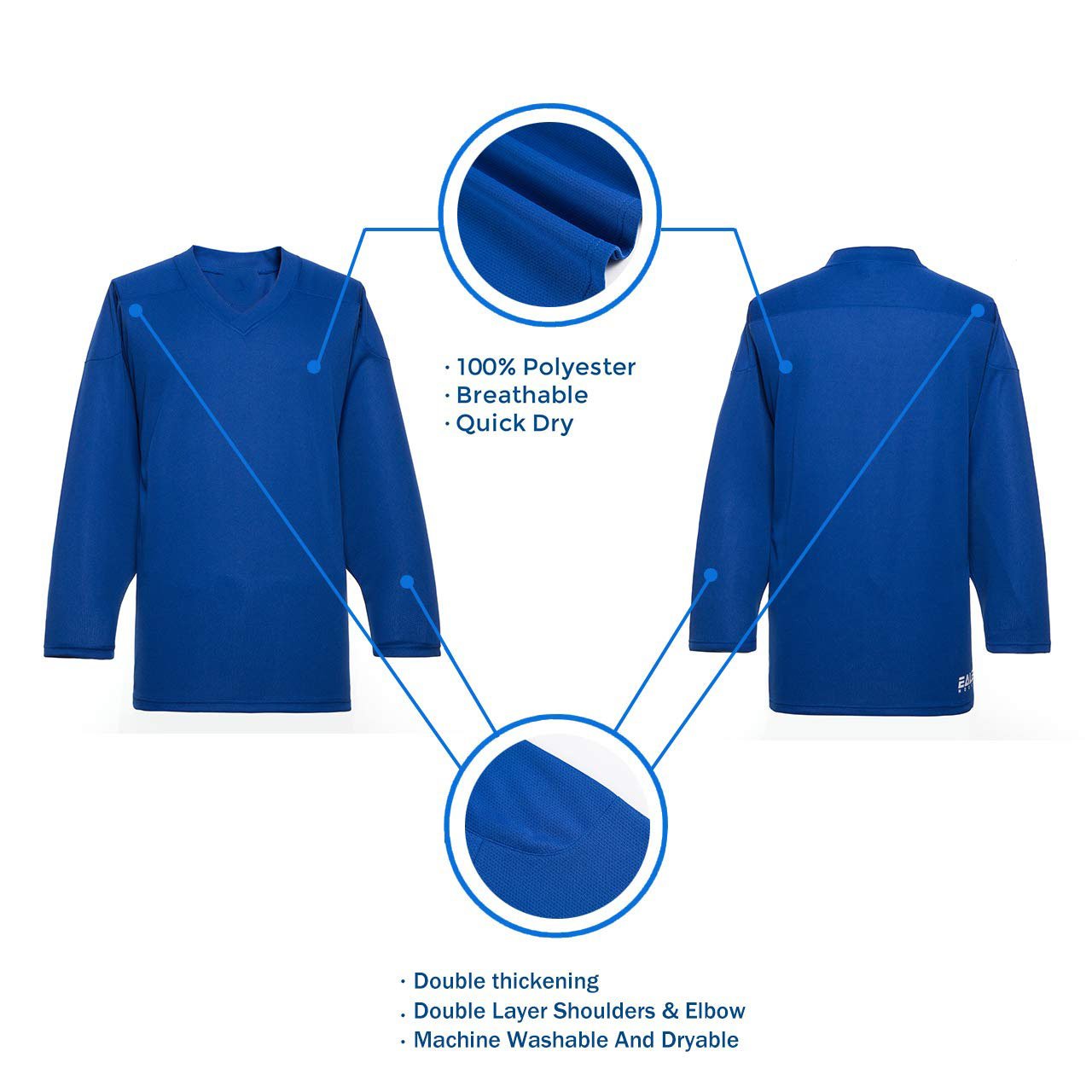 Custom printing logo 100% high strength polyester mesh hockey jersey loose quick-drying long sleeve team wear sport jersey