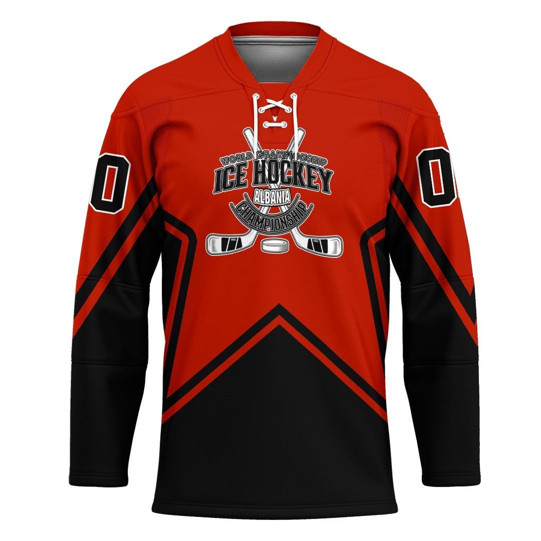 Wholesale cheap pro lace neck design hockey jersey adult youth sublimation hockey jersey custom colors