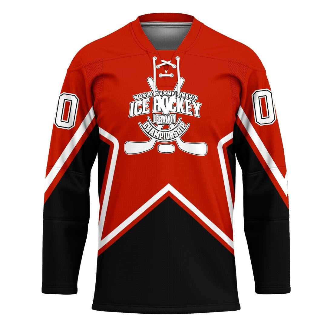 Wholesale cheap pro lace neck design hockey jersey adult youth sublimation hockey jersey custom colors