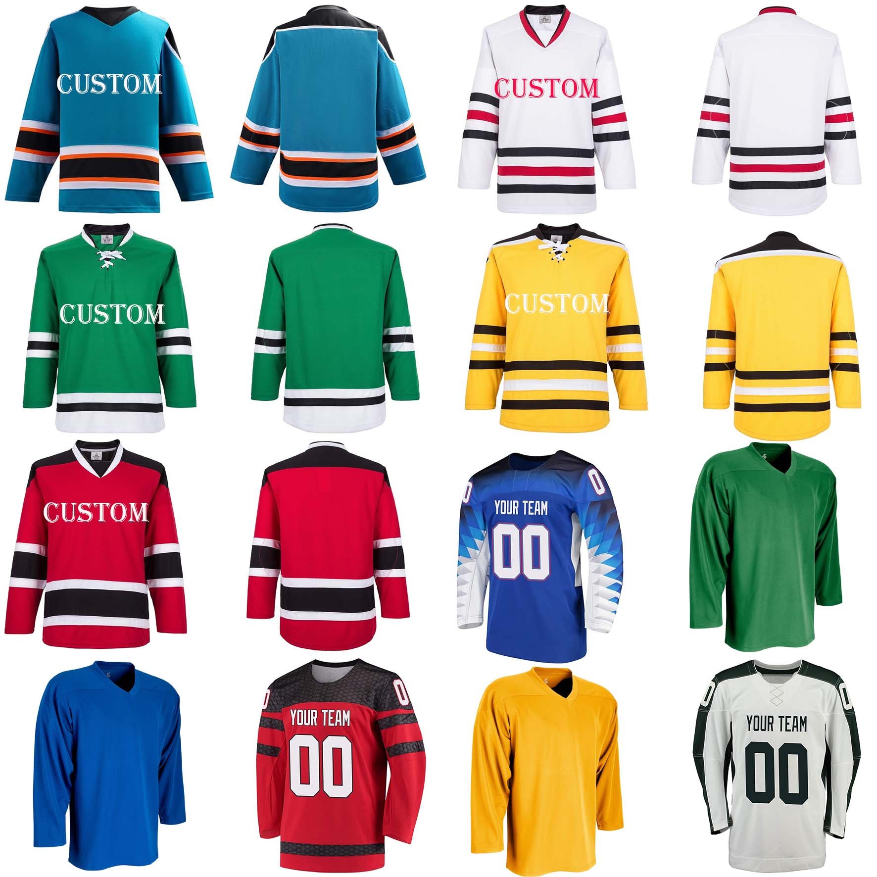 Custom New Wholesale Stitched Letters Numbers Cropped Top Uniform Kit Referee Wear Socks Retro Ice Hockey Jersey For Children
