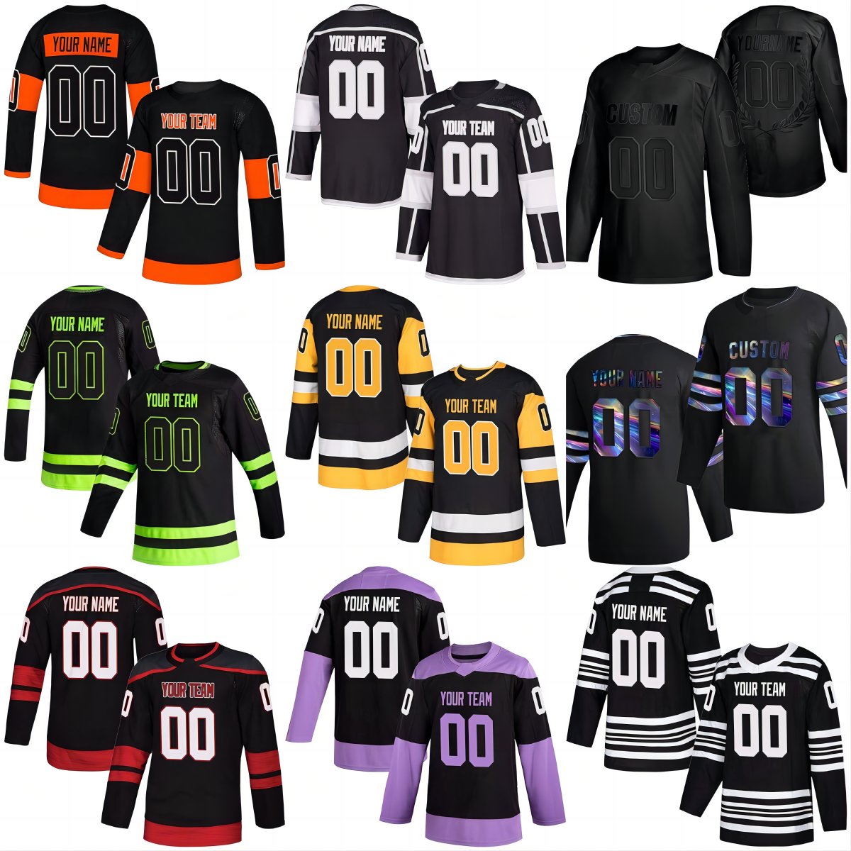 Custom New Wholesale Stitched Letters Numbers Cropped Top Uniform Kit Referee Wear Socks Retro Ice Hockey Jersey For Children