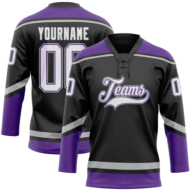 wholesale custom team logo sublimated hockey uniform 100% polyester quick dry sports jersey ice hockey jerseys with lace