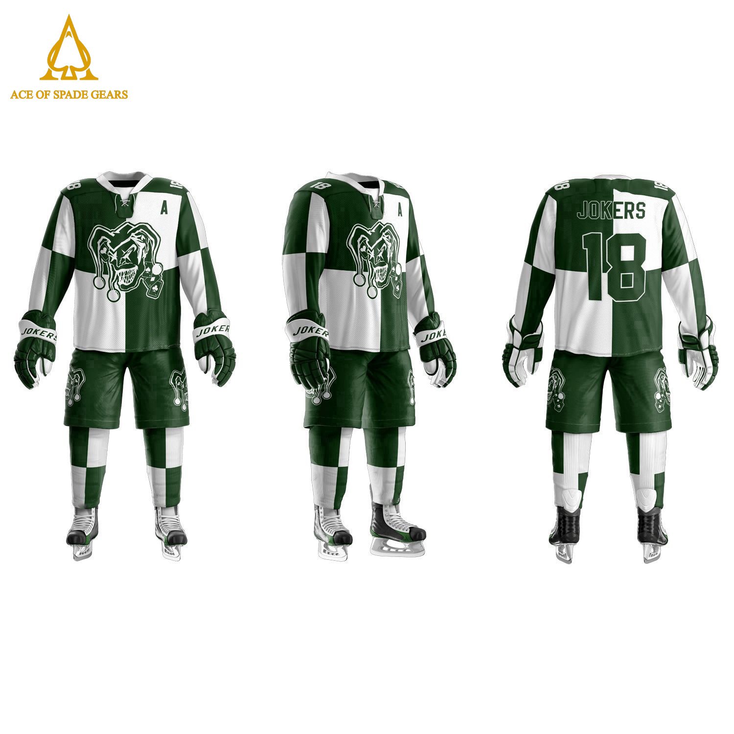 Wholesale Sublimation Team Name Logo High Quality Ice Hockey Uniform Breathable Hockey Jersey Sets