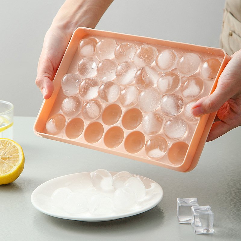 Ice lattice spherical refrigerator frozen ice block mold with lid homemade edible round ice hockey