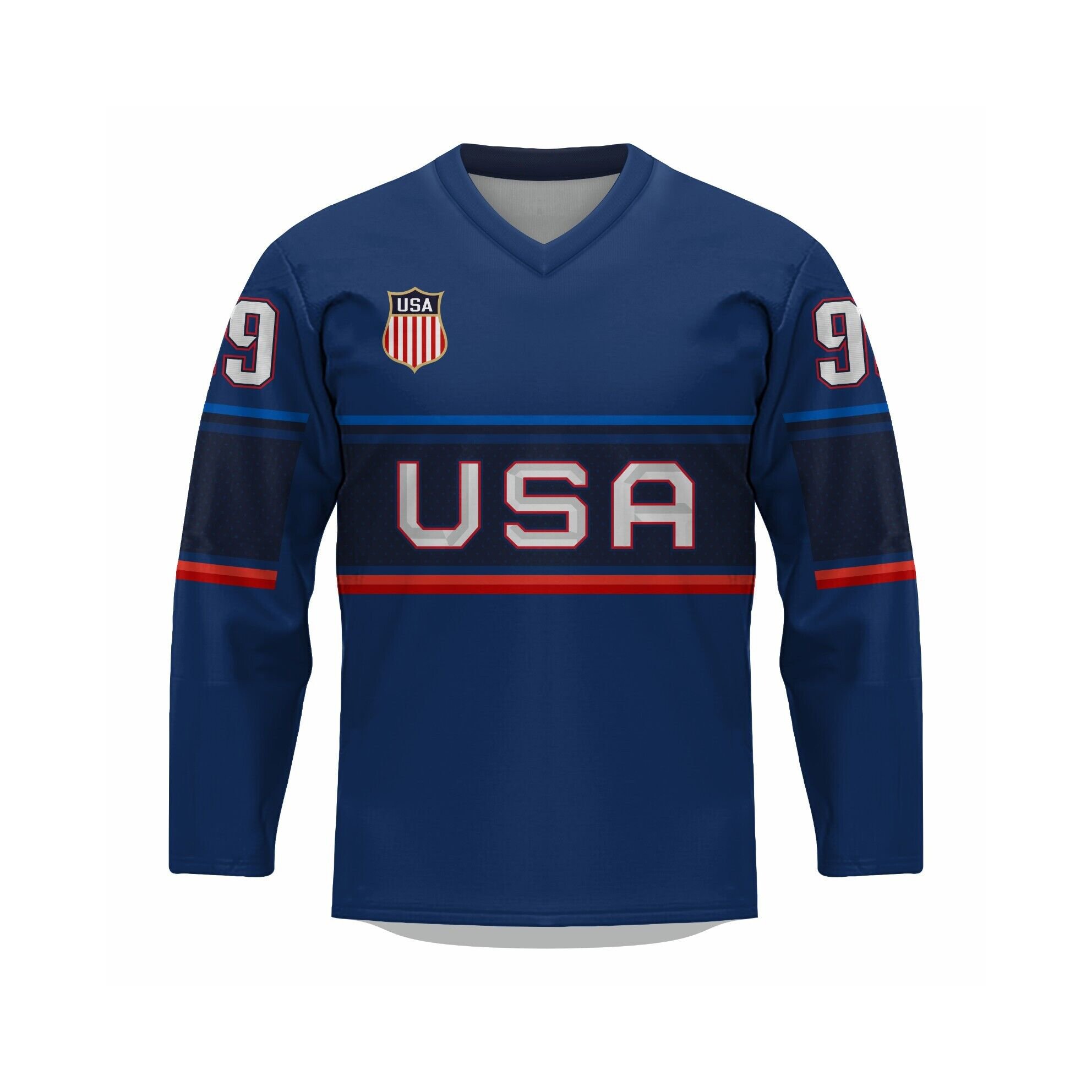 Custom made team sports men hockey jersey tackle twill logo american hockey jersey sublimation
