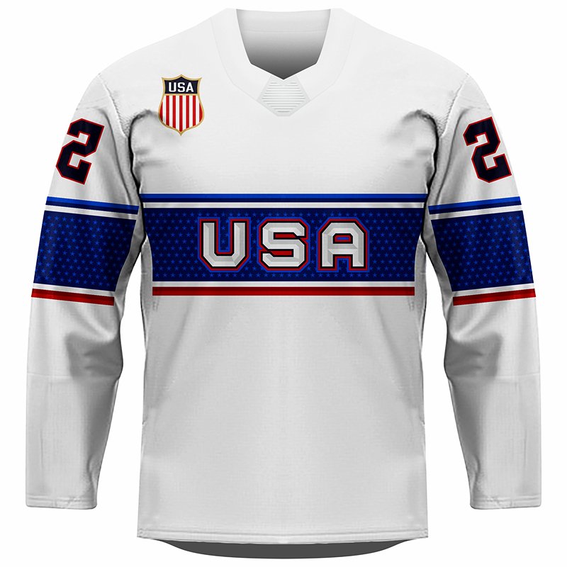 Custom made team sports men hockey jersey tackle twill logo american hockey jersey sublimation