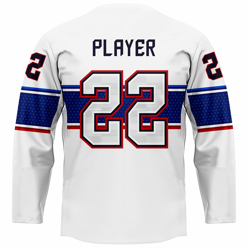 Custom made team sports men hockey jersey tackle twill logo american hockey jersey sublimation