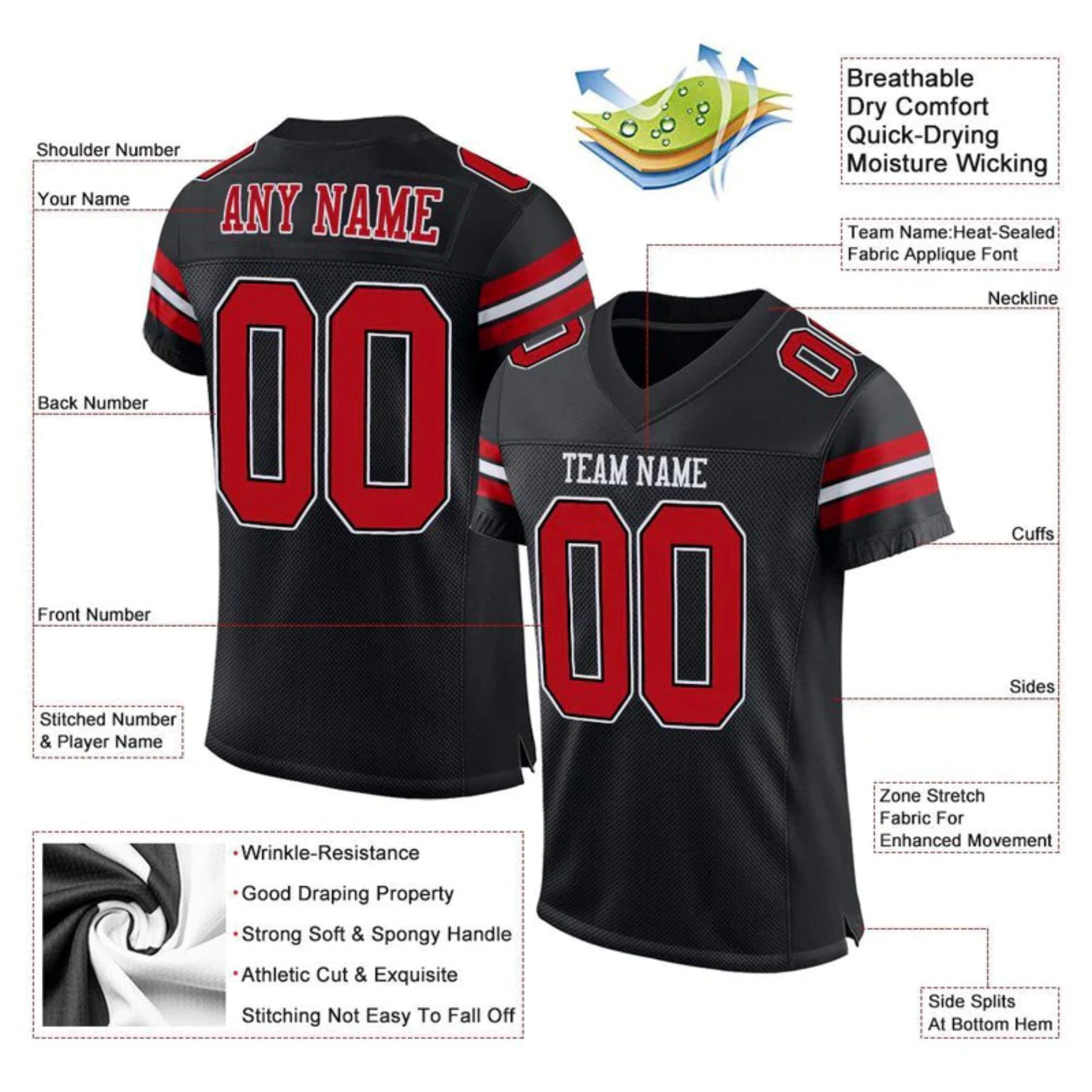 Wholesale Short Sleeve Tshirt 100%Polyester Hockey Jerseys Uniform Mesh Sublimated Mesh Printed Applique Logos Custom Embroidery