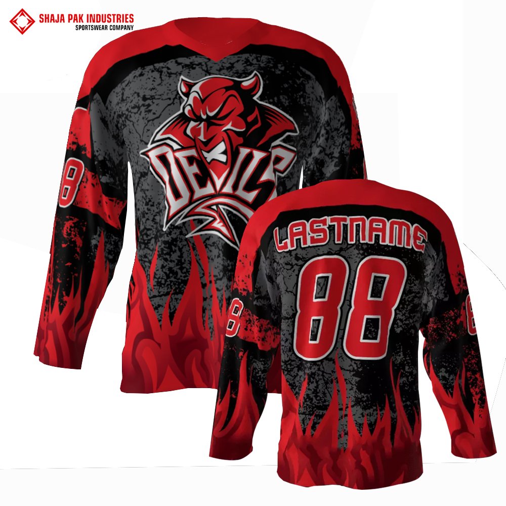 Top Quality Fashion Customized Logo Team Sports Long Sleeve Sublimation Printed Ice Hockey Jersey