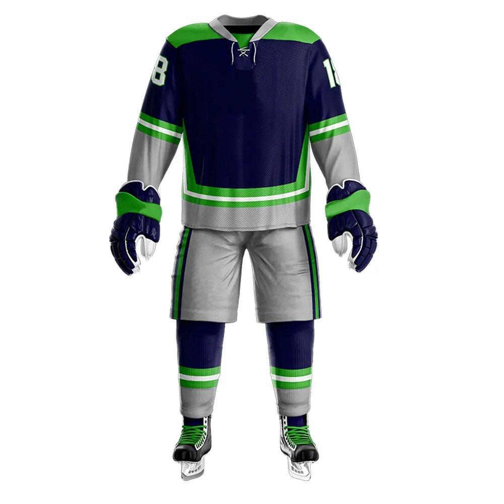 2024 OEM Customized Men Ice Hockey Uniform Custom Logo Design Men Ice Hockey Uniform Breathable Comfortable Ice Hockey Uniform