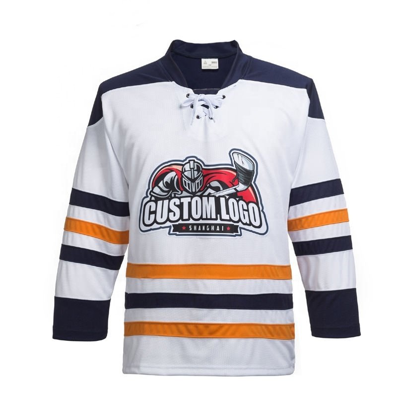 Wholesale Custom Embroidery Applique Ice Hockey Jersey 100% Polyester Hockey Jersey