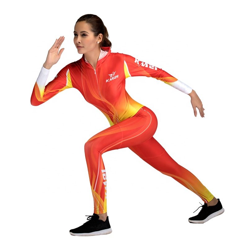 Custom hockey jerseys Design Zipper Closure Long Sleeve Short Track Ice Speed Skating Skin suit Sportswear Skate Racing Suit