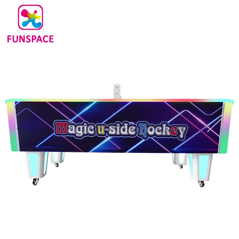 FUNSPACE Gaming Equipment Curved Hockey Coin Operated Arcade Hockey Machine With Desktop Games