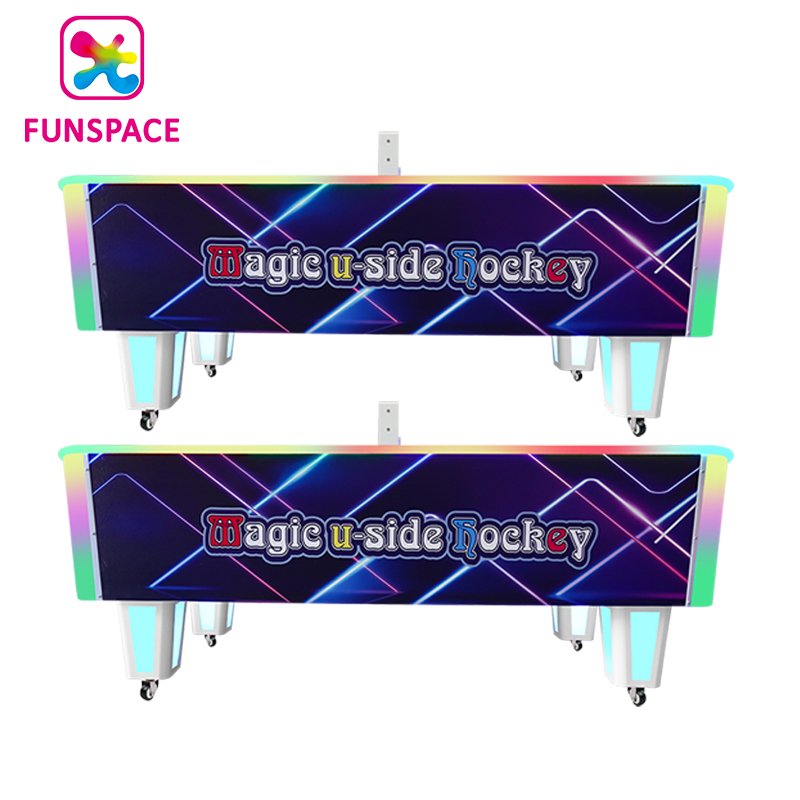 FUNSPACE Gaming Equipment Curved Hockey Coin Operated Arcade Hockey Machine With Desktop Games