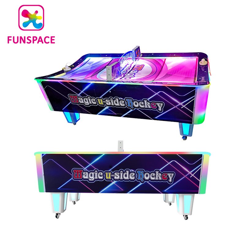 FUNSPACE Gaming Equipment Curved Hockey Coin Operated Arcade Hockey Machine With Desktop Games