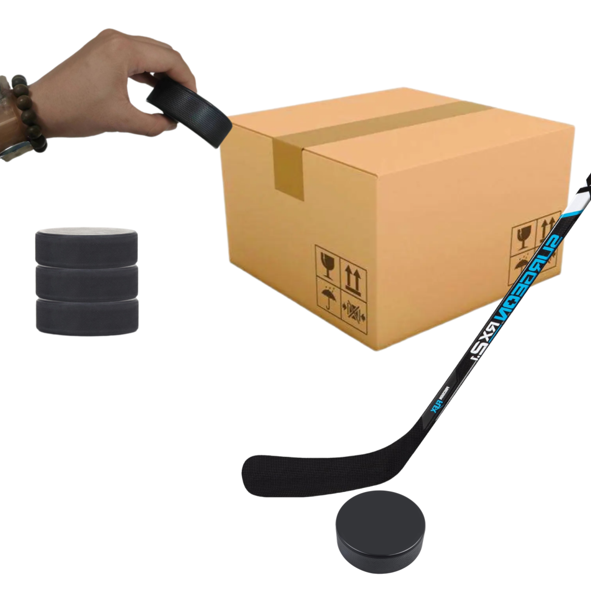 Golden Sports Customizable Wholesale Black Official Size & Weight Custom Printed Or Blank Cheap Durable Rubber Ice Hockey Pucks