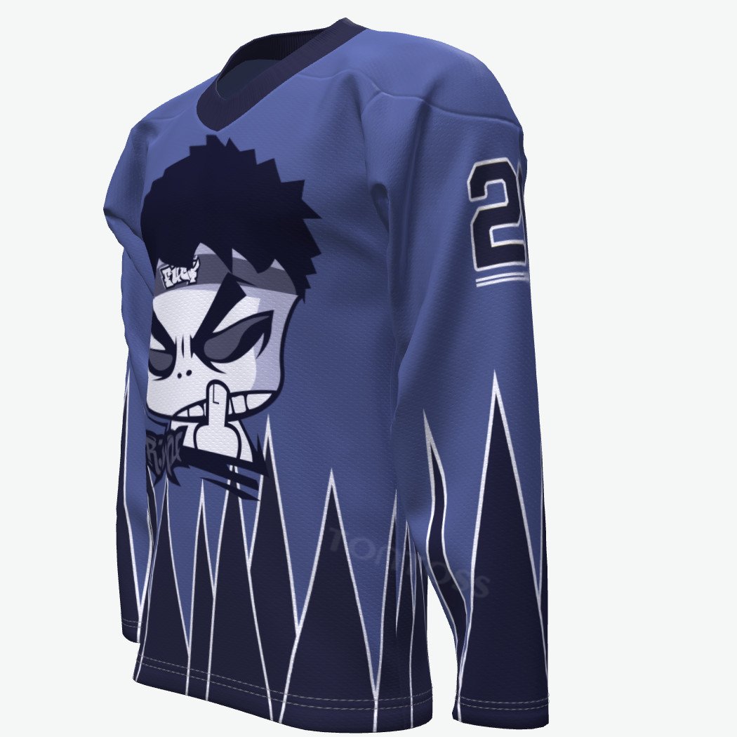 Wholesale Custom Design Field Striped Sublimated Hockey Wear Polyester Knitted Fabric Ice Hockey Jersey For Unisex